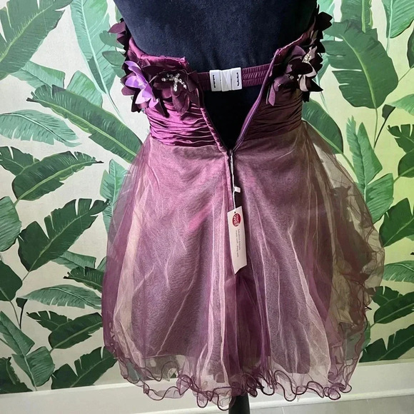 JJs House Women’s Purple A-Line Princess Strapless Short Prom Homecoming Dress 6 - Picture 7 of 9